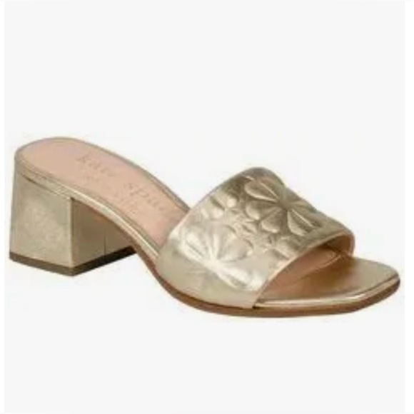 Kate Spade Gold Heeled Mules - Picture 4 of 12